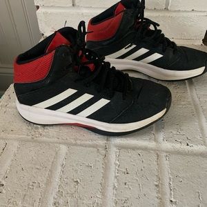 Adidas high top basketball shoes. Boys size 4